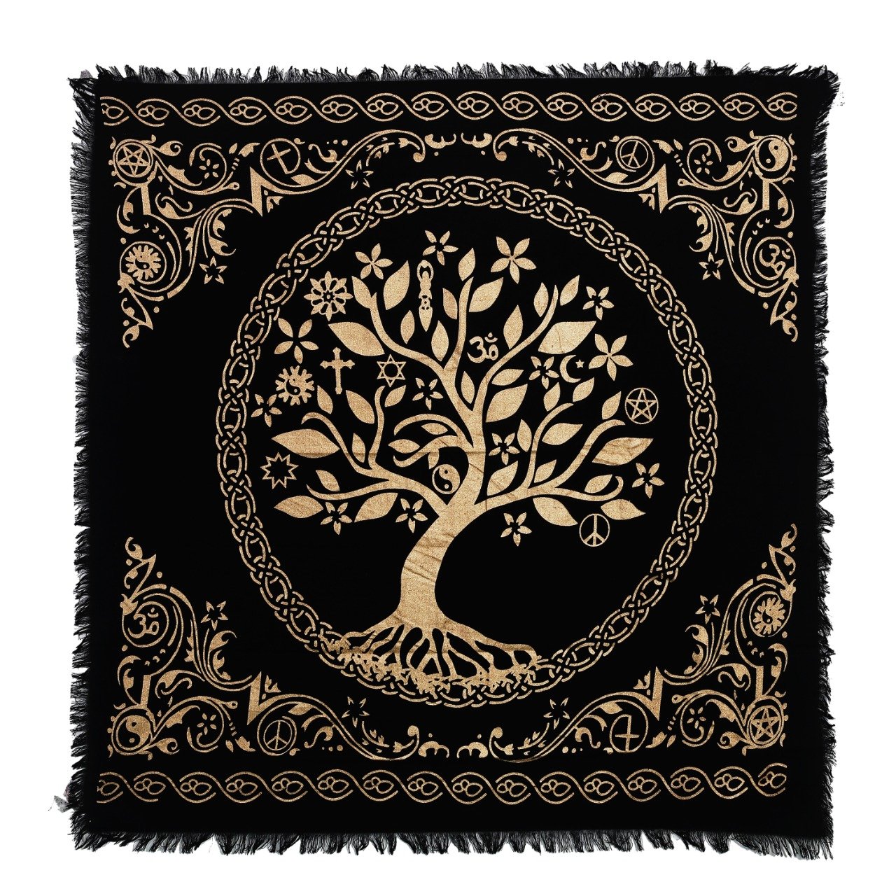 Panza Sacra pentru altar magic - Design Tree of Life Arborele Vietii - Vrajitorie Tarot Wiccani Spiritualitate - Copie - Copie