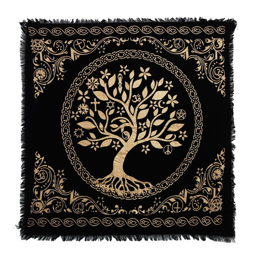 Panza Sacra pentru altar magic - Design Tree of Life Arborele Vietii - Vrajitorie Tarot Wiccani Spiritualitate - Copie - Copie