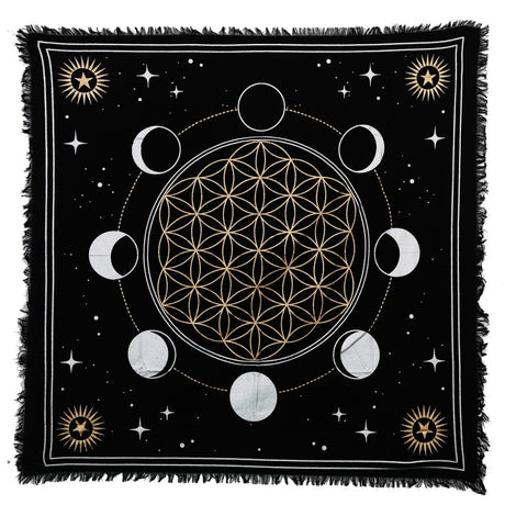 Panza Sacra pentru altar magic - Design Moon Phases - Vrajitorie Tarot Wiccani Spiritualitate - Copie