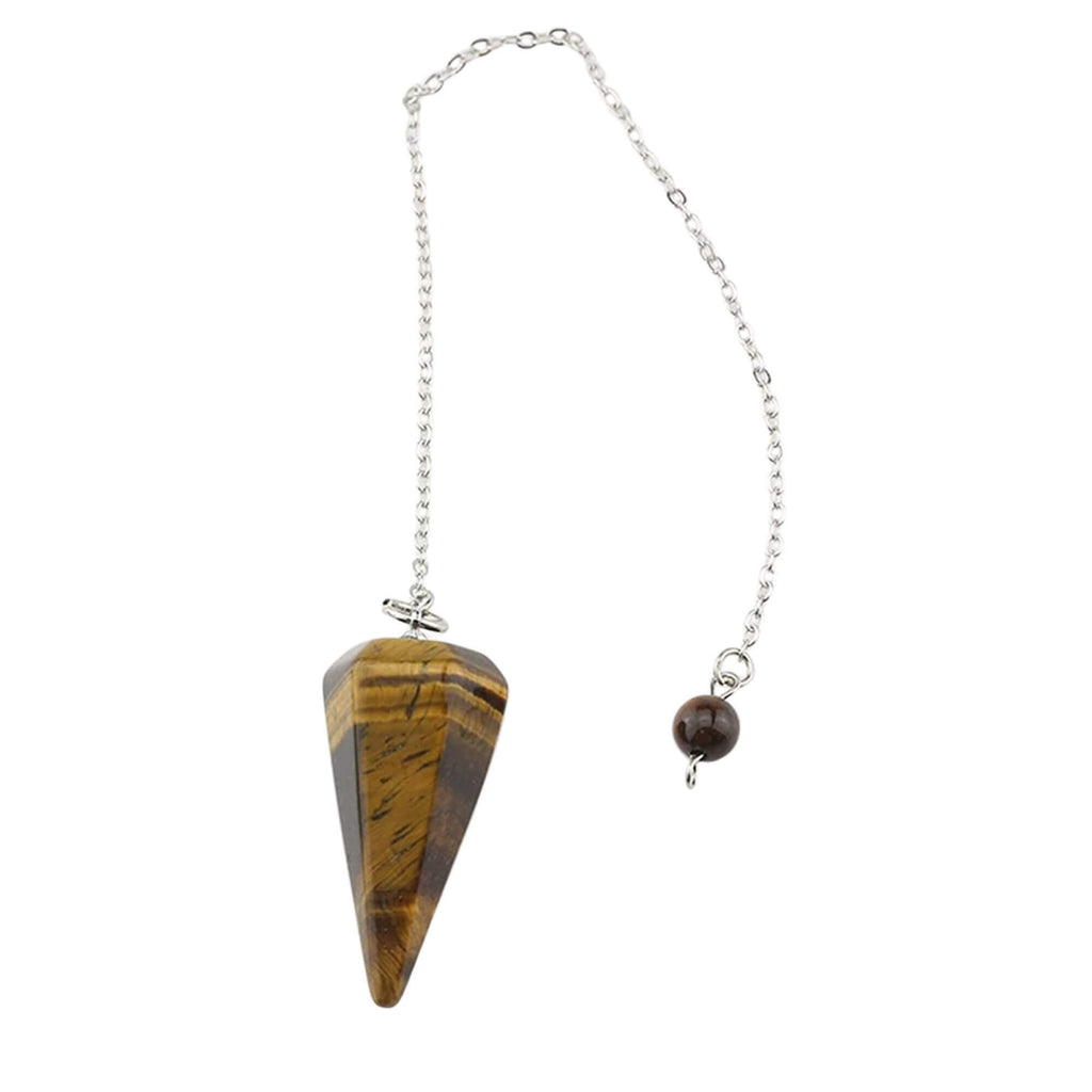 Pendul cu varf hexagonal din piatra naturala semipretioasa ochi de tigru