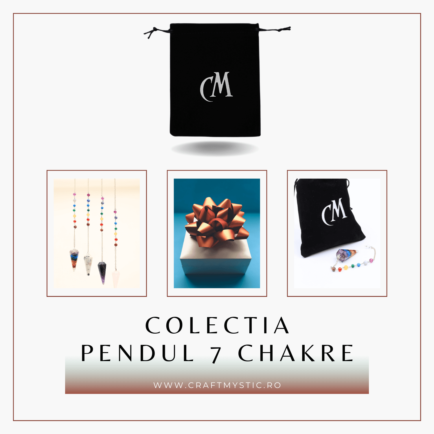 Pendul Orgonic cu 7 Margele Chakre pentru Vindecare Energetica