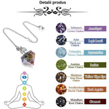 Pendul orgonic cu cristale vindecatoare 7 chakra pentru meditatie si energie pozitiva