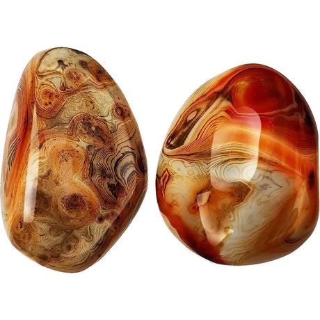 Set 2 pietre 6-7 cm semipretioase de Agat rosu natural slefuit - Pentru regasirea echilibrului