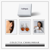 Piatra caldurii si linistii – Cercei handmade cu filigran si chihlimbar in montura argint 925