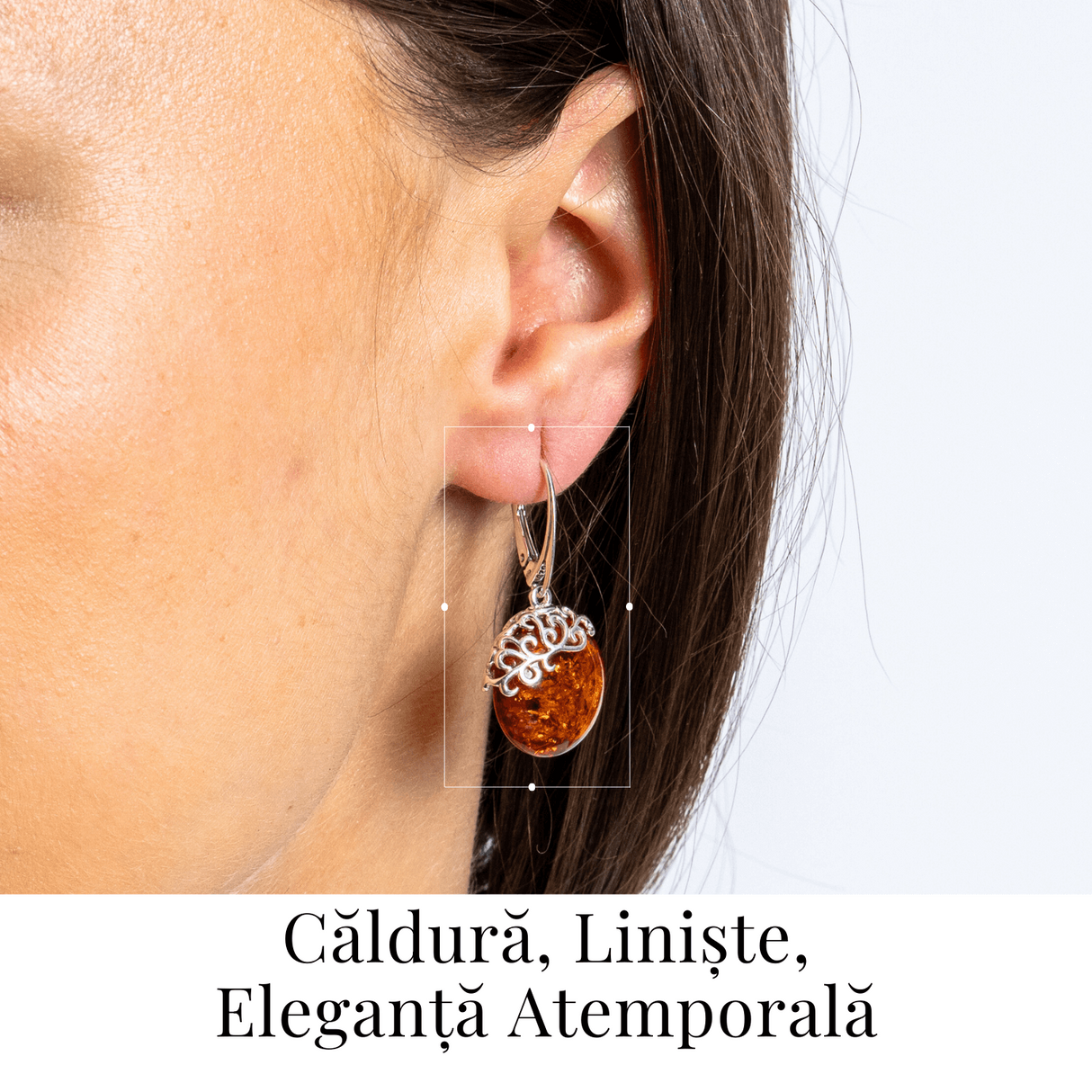Piatra caldurii si linistii – Cercei handmade cu filigran si chihlimbar in montura argint 925