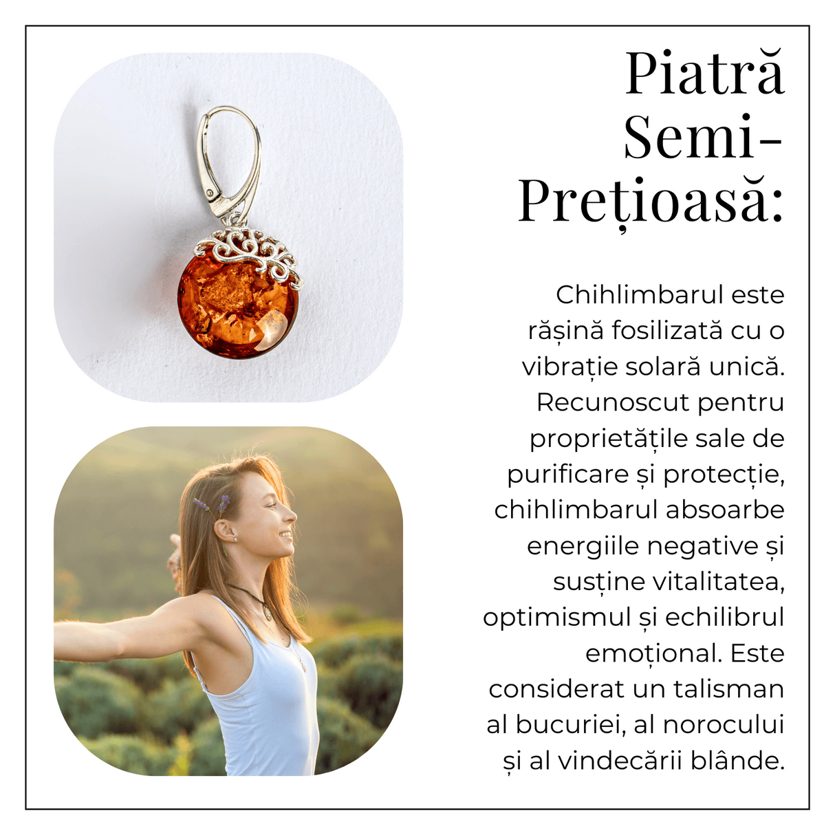 Piatra caldurii si linistii – Cercei handmade cu filigran si chihlimbar in montura argint 925