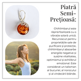 Piatra caldurii si linistii – Cercei handmade cu filigran si chihlimbar in montura argint 925