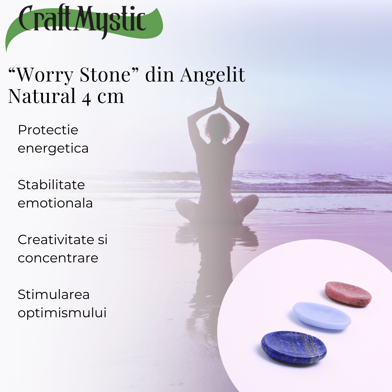 Piatra de Deget Terapeutica Angelit 4 cm