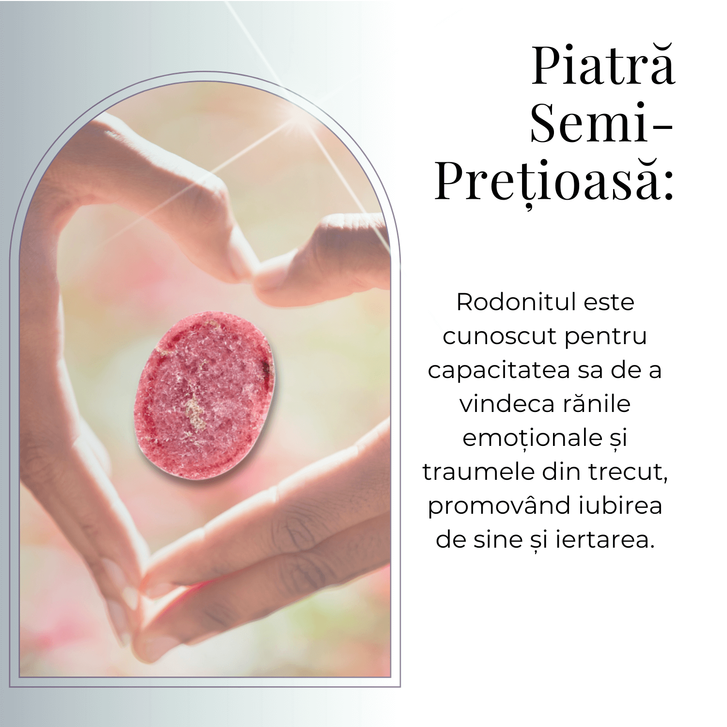 Piatra de Deget Terapeutica Rodonit 4 cm - Reducerea Stresului