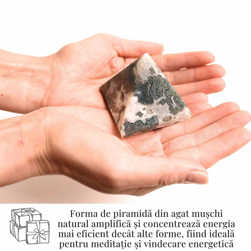 Piramida Moss Agate 55-60 mm