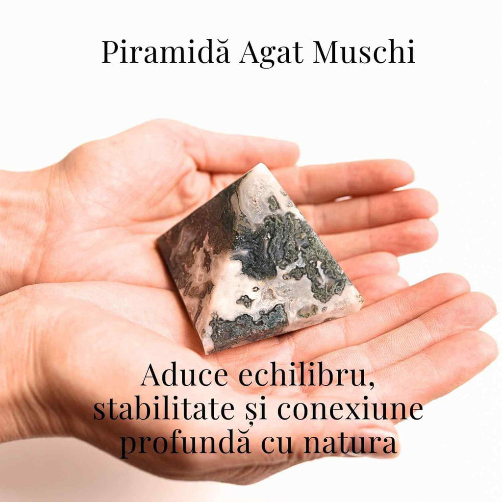 Piramida Moss Agate 55-60 mm
