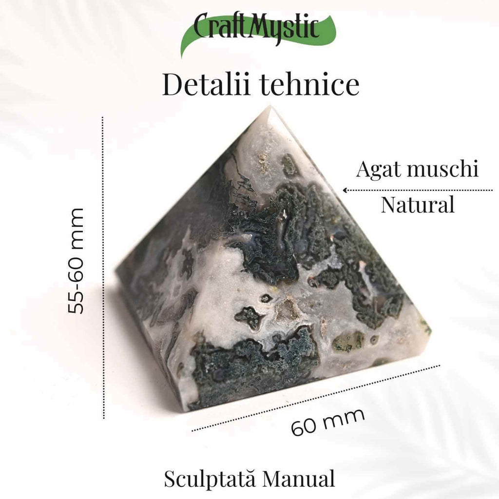 Piramida Moss Agate 55-60 mm