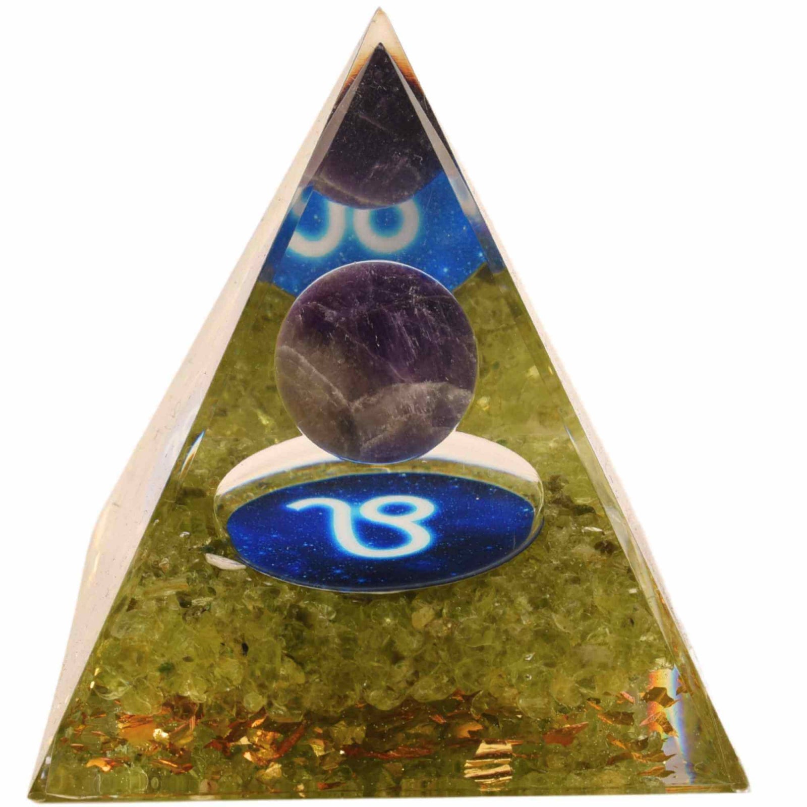Piramida de Energie Orgonica cu Cristale de Vindecare specifice a Zodiilor pentru Relaxare, Meditatie si Ornament