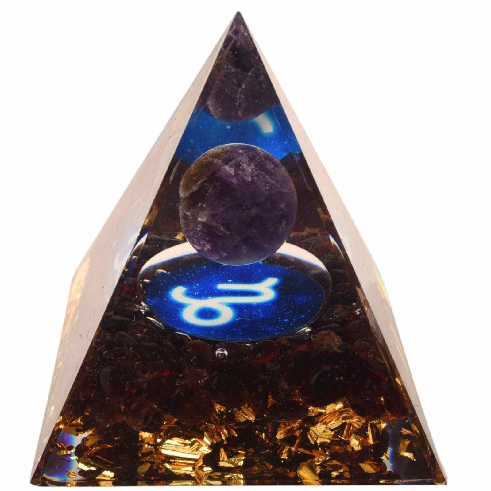 Piramida de Energie Orgonica cu Cristale de Vindecare specifice a Zodiilor pentru Relaxare, Meditatie si Ornament