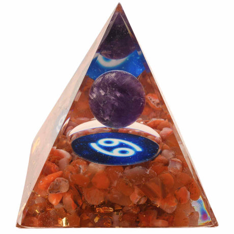 Piramida de Energie Orgonica cu Cristale de Vindecare specifice a Zodiilor pentru Relaxare, Meditatie si Ornament