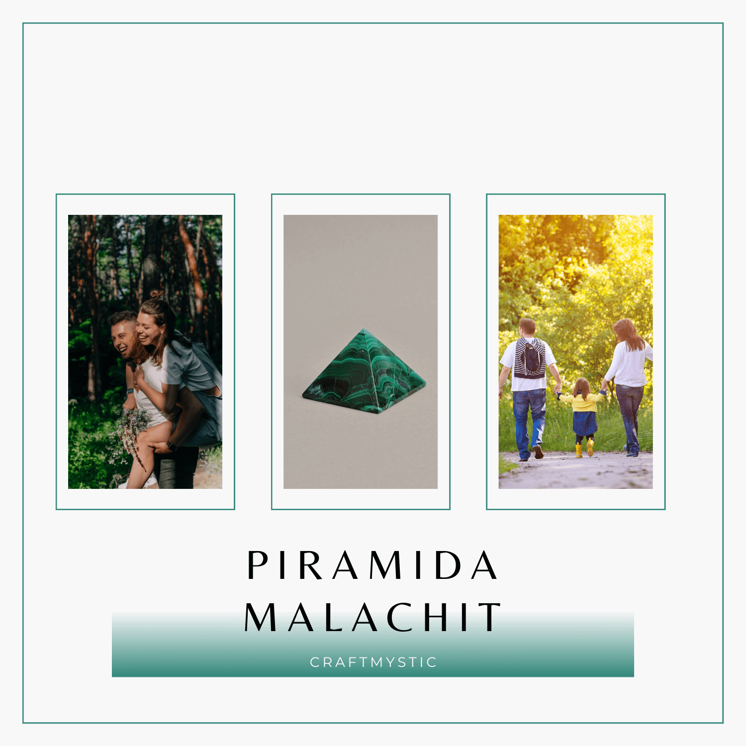 Piramida Malachit natural H 40-45 mm Latime 60 mm 210-230 gr