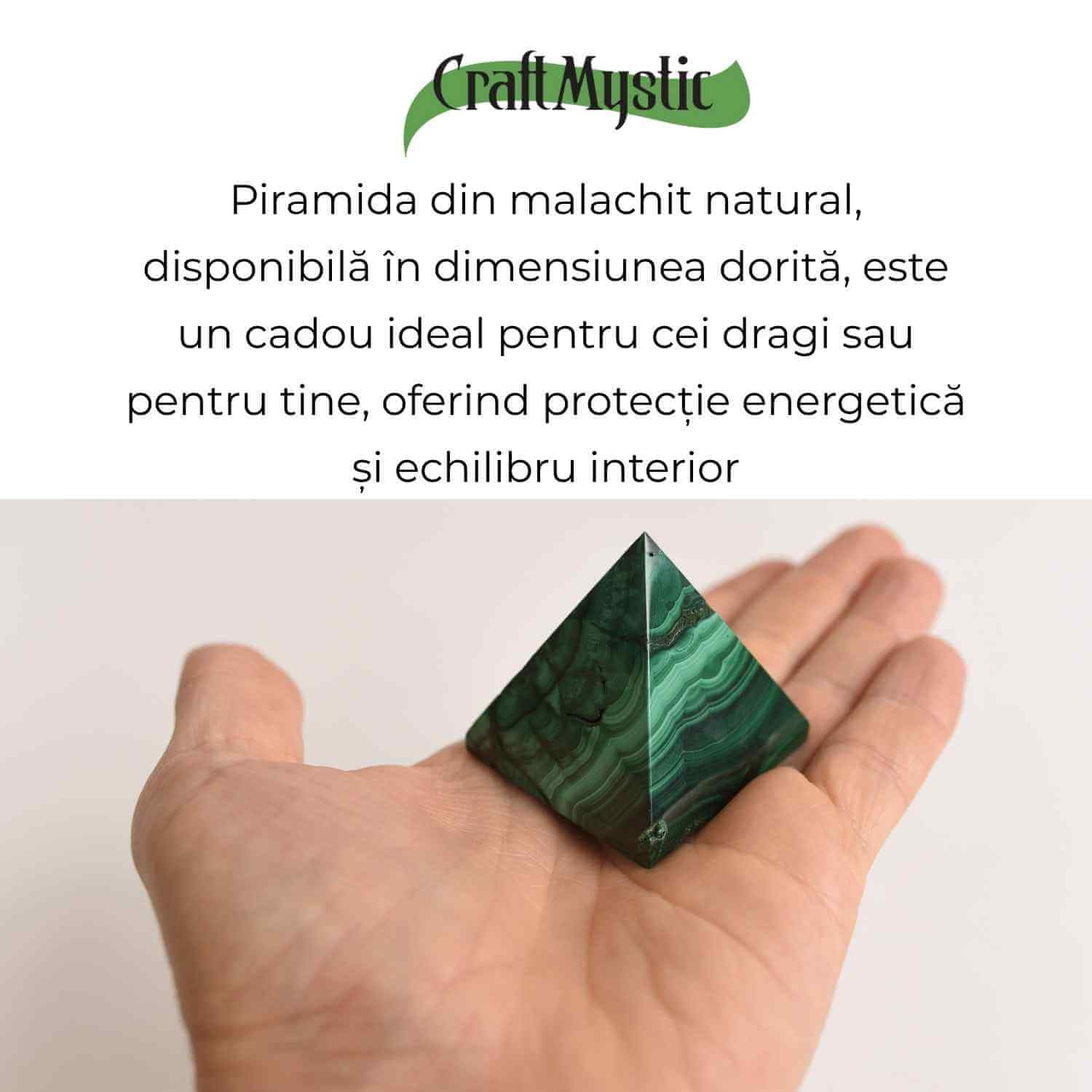 Piramida Malachit natural H 5.1-6.4 cm Latime 4.6-4.9 cm 166-201 gr - Echilibru si Armonie Interioara