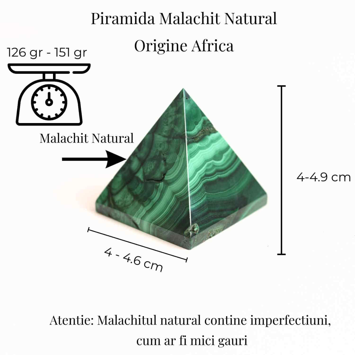 Piramida Malachit natural H 4