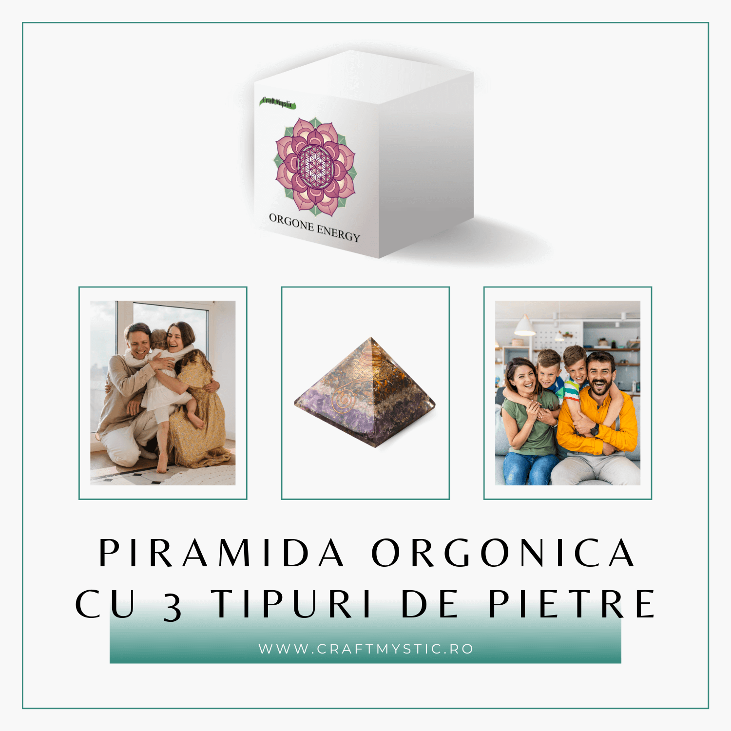 Piramida Orgonica pentru Protectie Energetica, Vindecare si Meditatie - Dimensiune 70-75 mm
