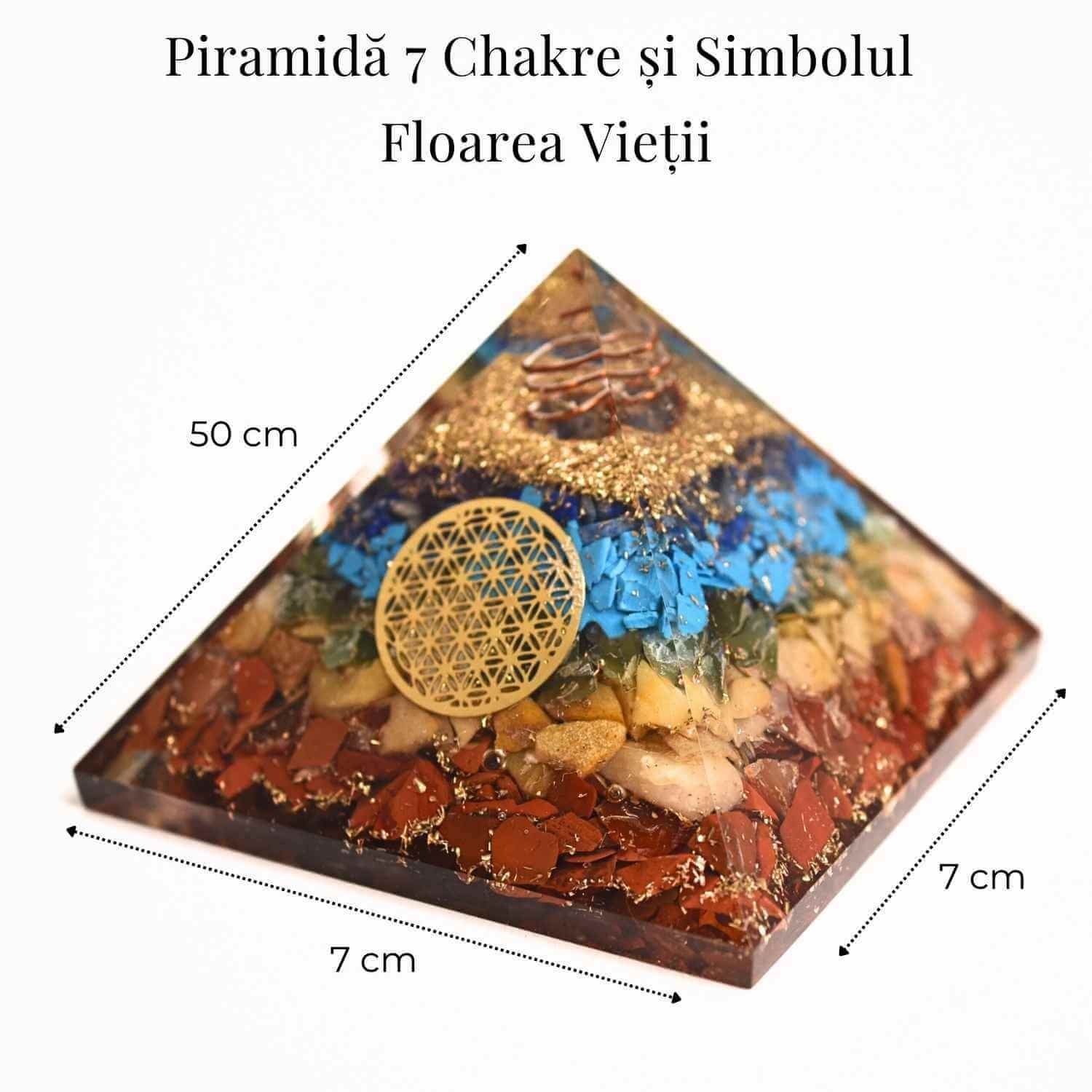 Piramida Orgonica 7 Chakre cu Floarea Vietii - Energie si Armonie