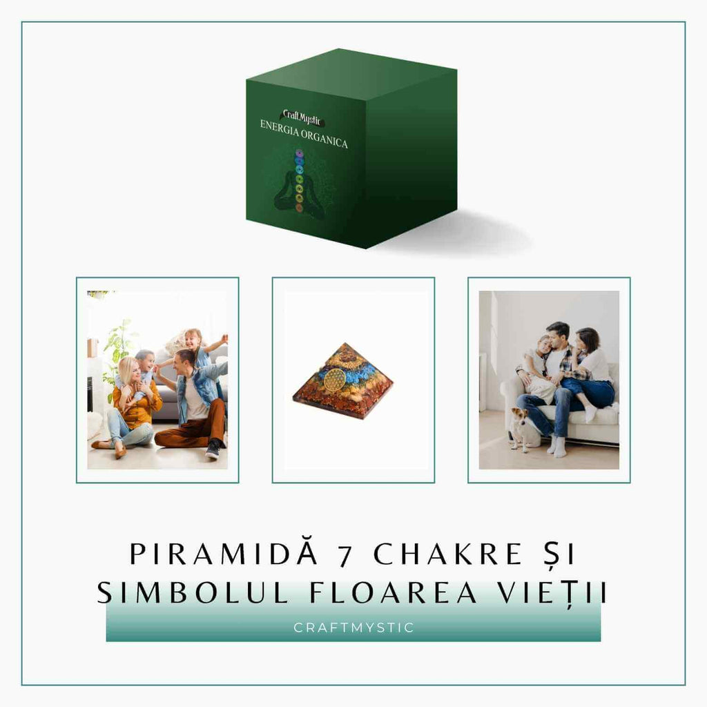 Piramida Orgonica 7 Chakre cu Floarea Vietii - Energie si Armonie