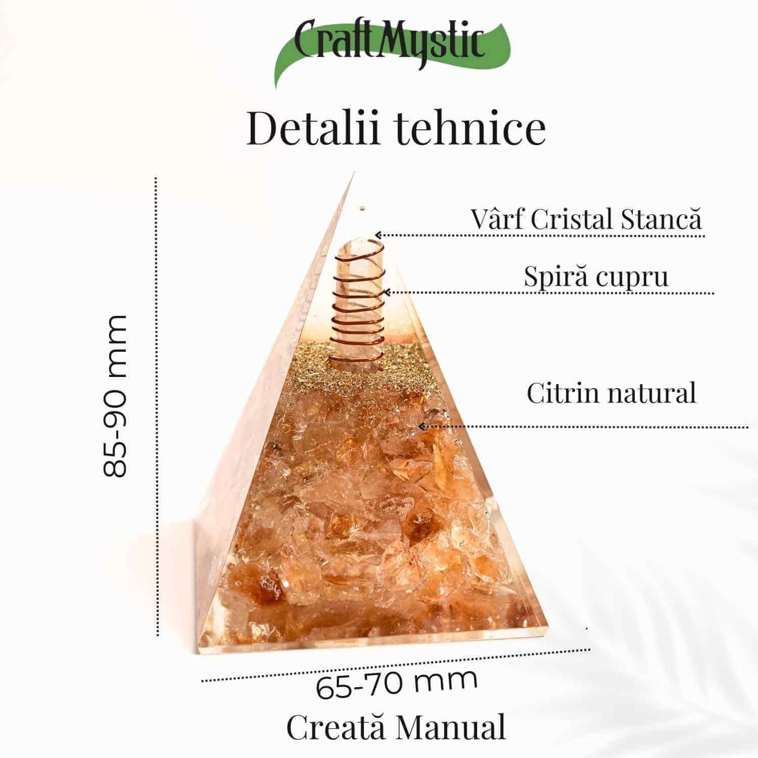Piramida Orgonica cu Citrin Natural