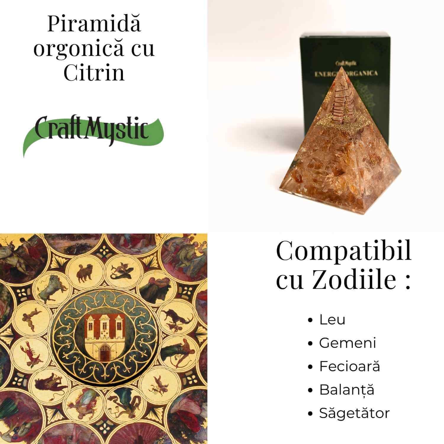 Piramida Orgonica cu Citrin Natural