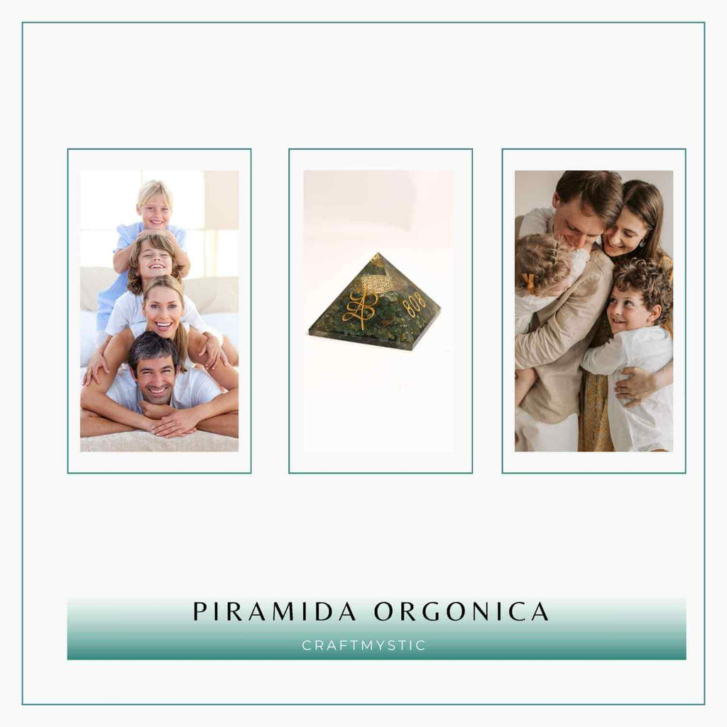 Piramida Orgonica cu Simboluri Zibu si Jad Verde – Energia Secreta a Echilibrului