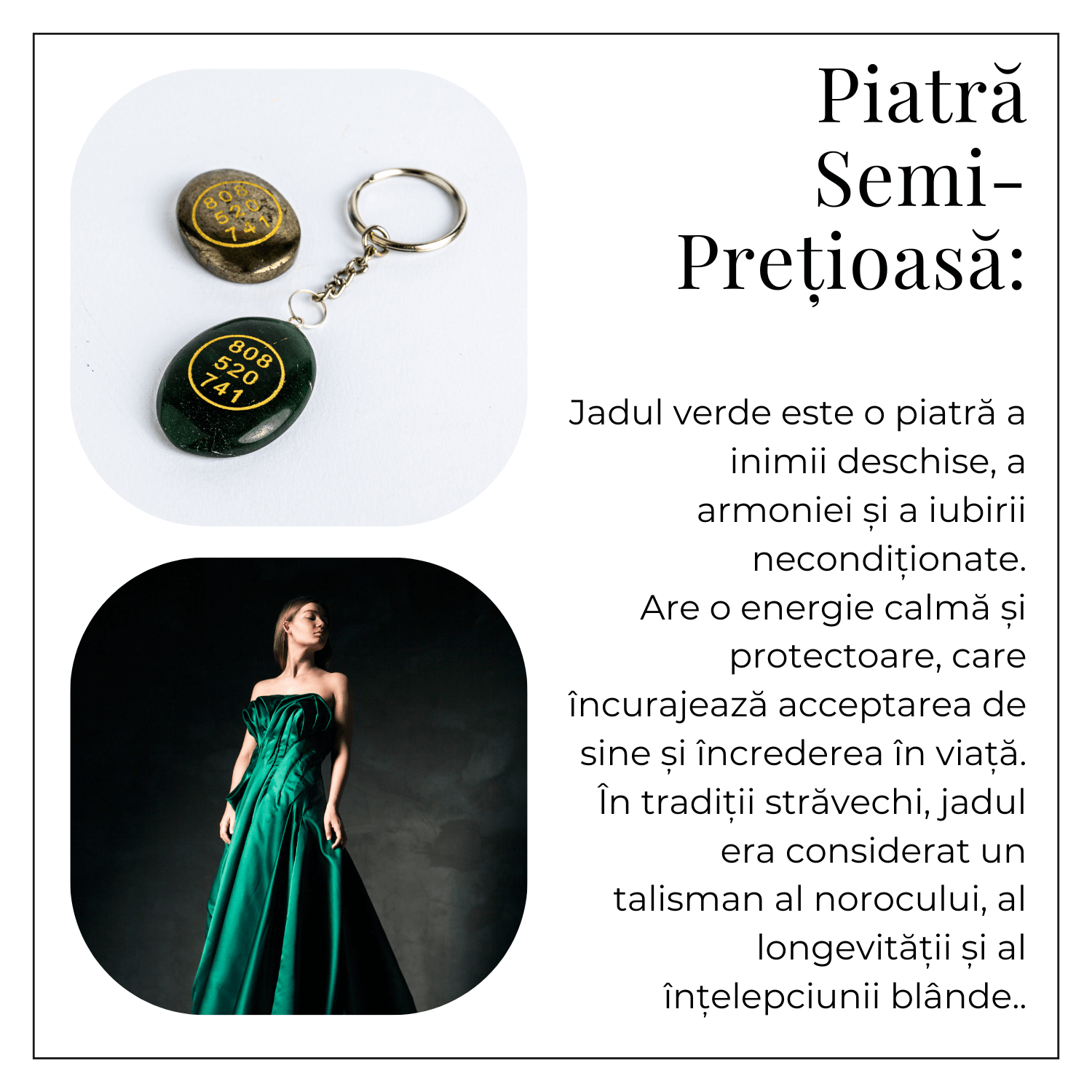 Breloc cu simbol Zibu si jad verde – Protectie si iubire universala la purtator