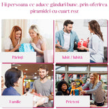 Piramida orgonica cuart roz si simbolul floarea vietii 8 cm – incurajeaza speranta, sensibilitatea, intuitia si abilitatile psihice