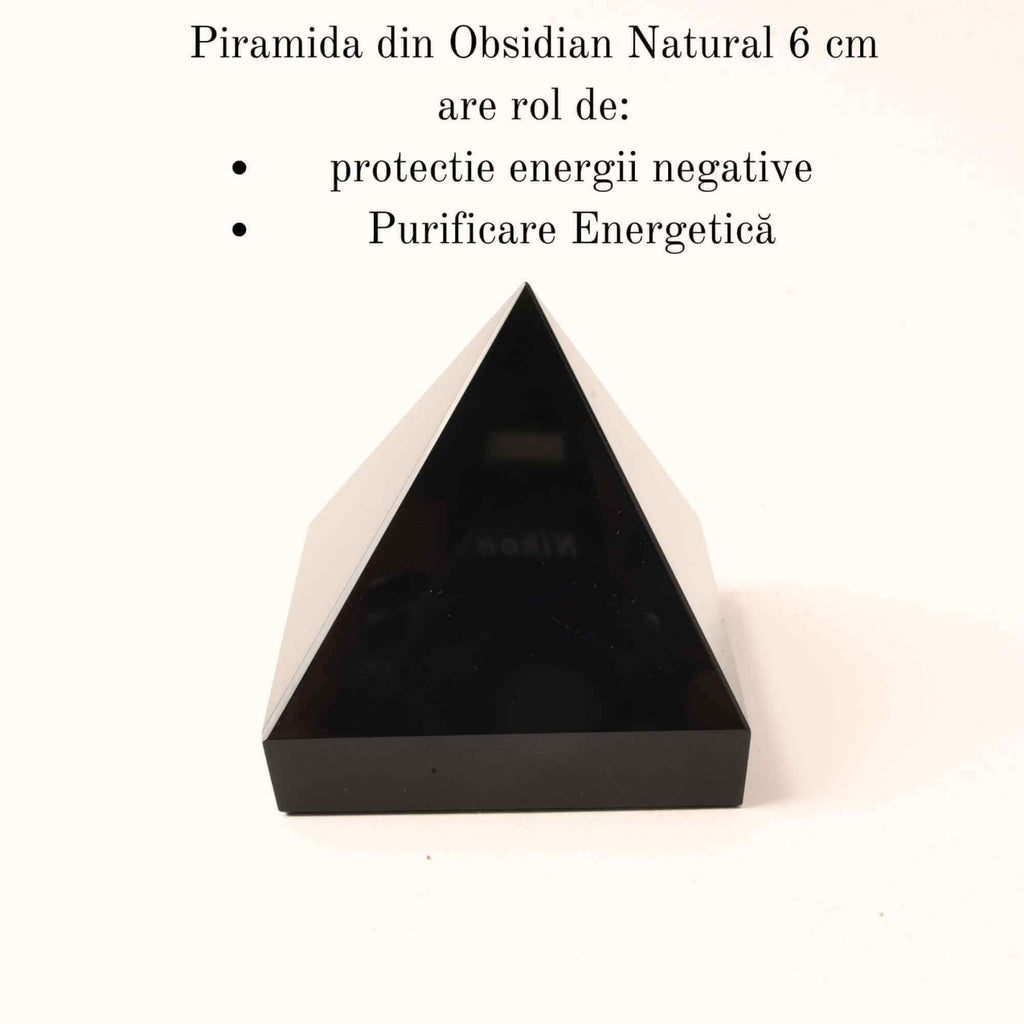 Piramida de Obsidian Natural, 60 mm