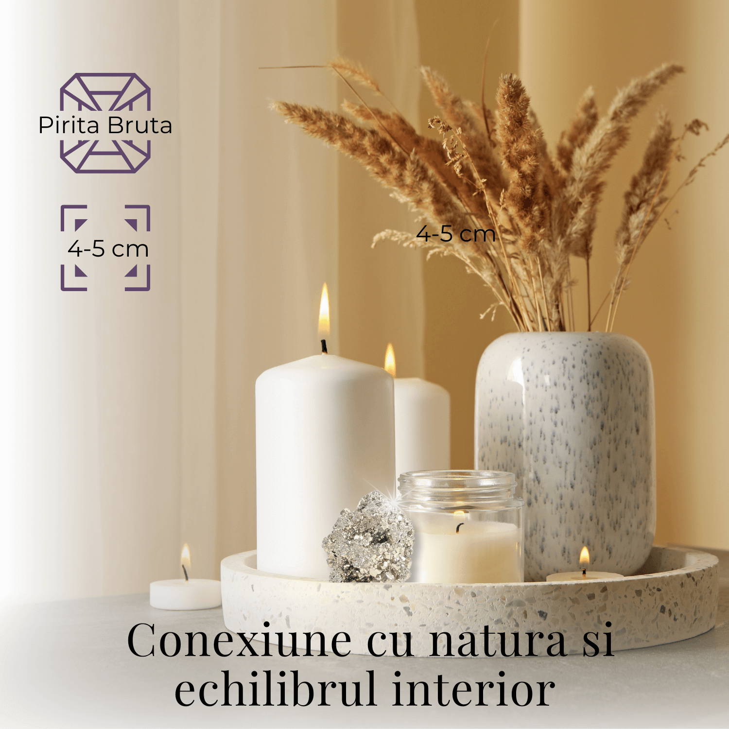 Specimen Pirita Bruta 4-5 cm - Creste Energia si Increderea