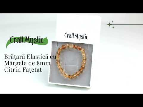 Bratara Elastica Radianta cu Citrin Fatetat de 8mm