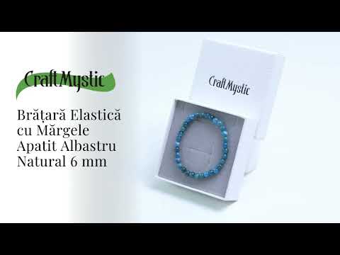 Bratara Elastica cu Margele Naturale de 6mm din Apatit Albastru