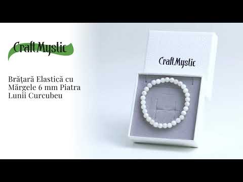 Bratara cu margele 6mm din Piatra Lunii Curcubeu pentru Vindecare Emotionala
