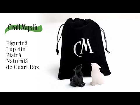 Figurina Lup din Obsidian Natural, 5 cm