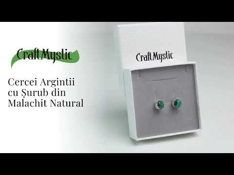 Cercei Eleganti cu Malachit Natural