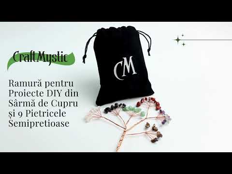 Ramurica Creativa DIY cu Pietre Naturale Fluorit (9 Pietricele)