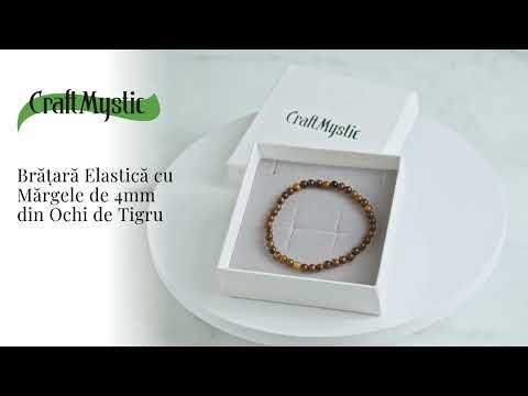 Bratara Elastica cu Margele 4 mm din Ochi de Tigru – Protectie si incredere