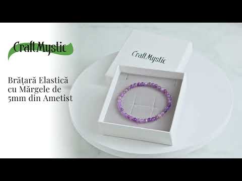Bratara Elastica din Ametist 5mm – Claritate Mentala si Echilibru Emoțional