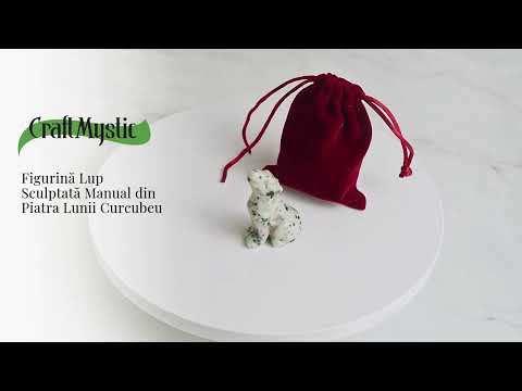 Figurina Lup din Piatra Lunii Curcubeu