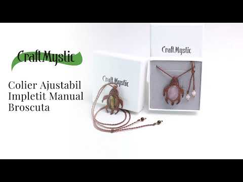 Colier Ajustabil Handmade cu Cristal de Ochi de Tigru in Broscuta Impletita – Lungime Maxima 45 cm