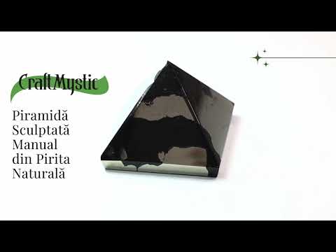 Piramida Sculptata Manual 60mm din Piatra Pirita Naturala