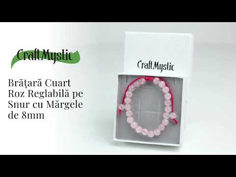 Bratara Simpla Reglabila din Cuart Roz Natural – Armonie Pura