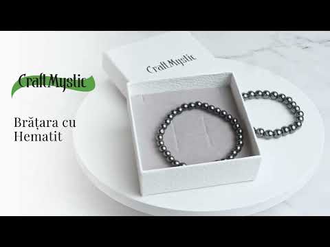 Putere si claritate – Bratara elastica cu pietre de hematit 6 mm