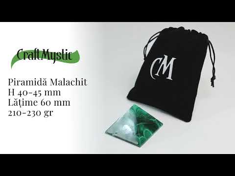 Piramida Malachit natural H 40-45 mm Latime 60 mm 210-230 gr