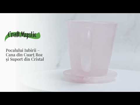 Pocalul Iubirii – Cana din Cuart Roz si Suport din Cristal