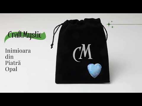 Inima din Cristal de Opalita Sculptata Manual