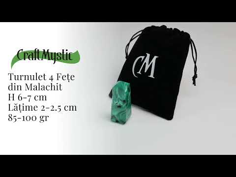 Turnulet 4 fete din Malachit H = 6-7 cm latime 2-2.5 cm 85-100 gr