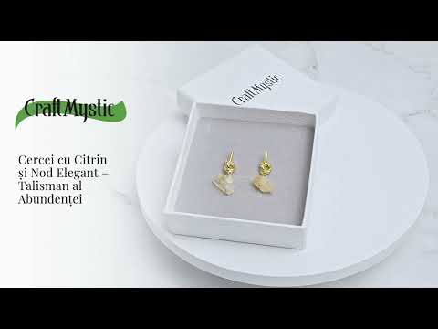 Talisman al Abundentei – Cercei cu Citrin si Nod Elegant